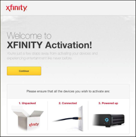 xfinity internet modem activation